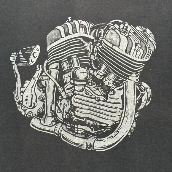 Vtg 1987 Single Stitch Daytona Bike Week Harley Davidson Flathead Motor T-Shirt - Picture 3 of 8